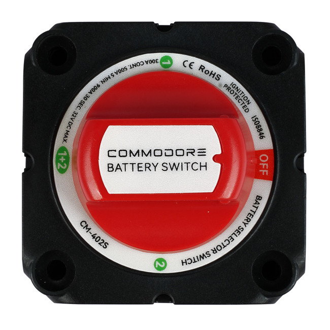 Commodore 4-Position Compact Dual Battery Selector Switch - CM-402S