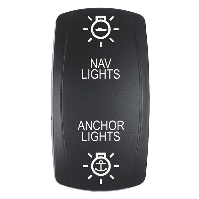 Pacer Actuator - 'NAV/ANC' f/V Series Contura Switches - Black - Laser Etched (Top/Bottom Light) - EV2LE-NAVANC Pacer Actuator - 'NAV/ANC' f/V Series Contura Switches - Black - Laser Etched (Top/Bottom Light) - EV2LE-NAVANC