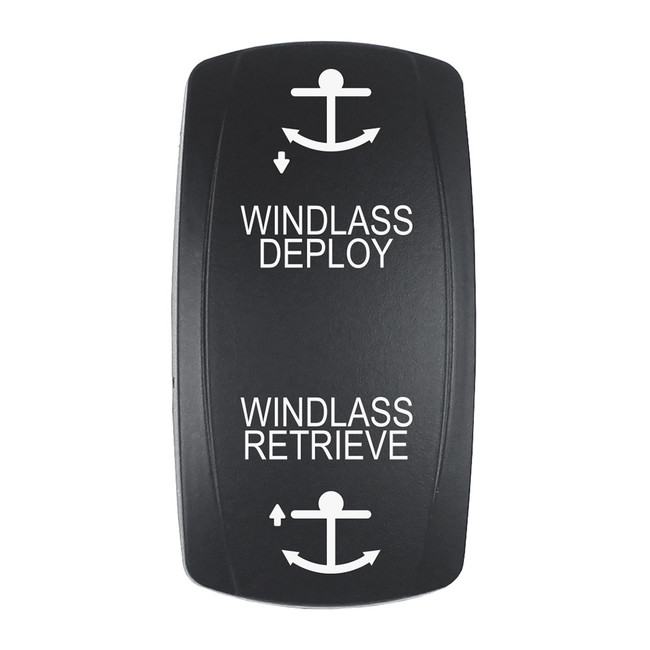 Pacer Actuator - 'WINDLASS DPLY/RTRV' f/V Series Contura Switches - Black - Laser Etched (Top/Bottom Light) - EV2LE-WND Pacer Actuator - 'WINDLASS DPLY/RTRV' f/V Series Contura Switches - Black - Laser Etched (Top/Bottom Light) - EV2LE-WND