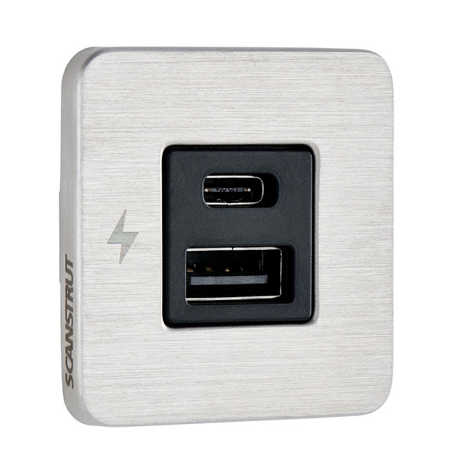 Scanstrut TILE USB-A/USB-C Interior Charging Socket - 12/24V - Stainless Steel Bezel - SC-TILE-11 Scanstrut TILE USB-A/USB-C Interior Charging Socket - 12/24V - Stainless Steel Bezel - SC-TILE-11