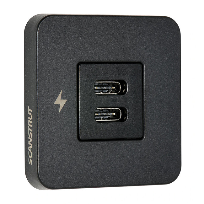 Scanstrut TILE USB-C Interior Charging Socket - 12/24V - Black Bezel - SC-TILE-20 Scanstrut TILE USB-C Interior Charging Socket - 12/24V - Black Bezel - SC-TILE-20