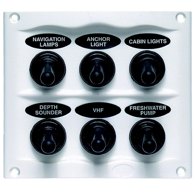 BEP Waterproof Panel - 6 Switches - White - 900-6WPW