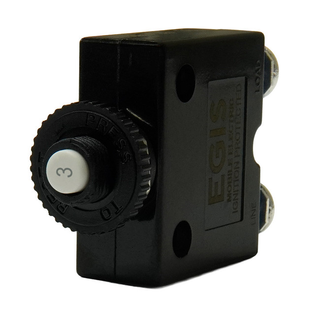 Egis Push Button Panel Mount Circuit Breaker - Screw Terminals Egis Push Button Panel Mount Circuit Breaker - Screw Terminals