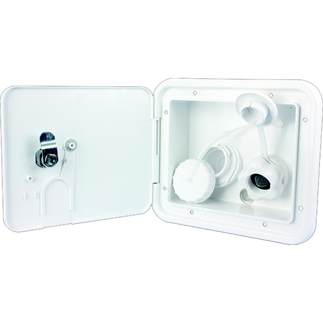 B&B Molders 94254 City/Gravity Water Center w/Plastic Check Valve, Polar White