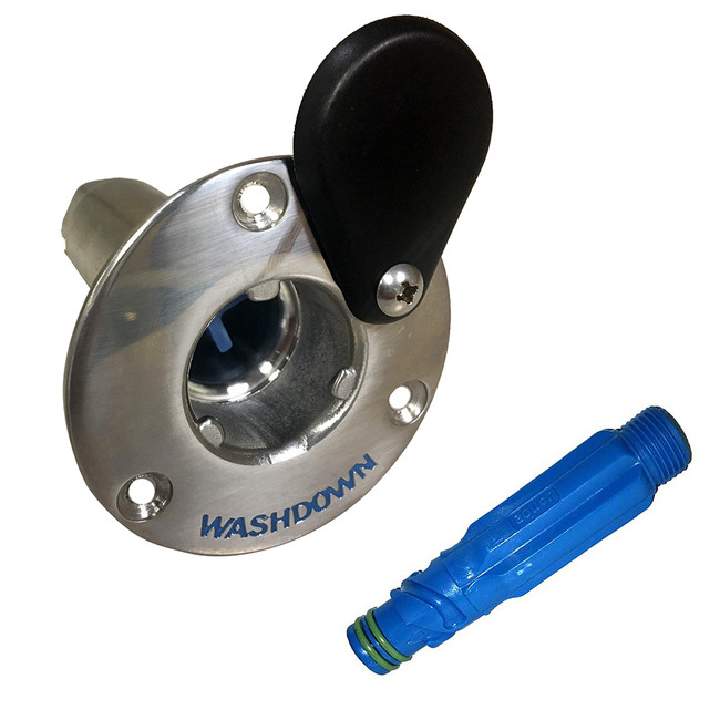 Jabsco Stainless Steel Quick-Release Hose Deck Mount Fitting & Hose Adapter - 31911-0000 Jabsco Stainless Steel Quick-Release Hose Deck Mount Fitting & Hose Adapter - 31911-0000