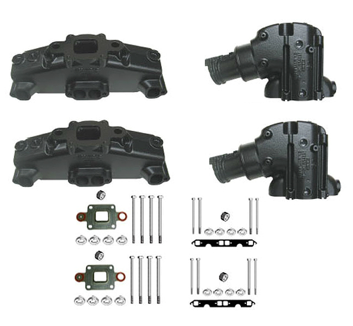 Sierra MerCruiser "14 Degree" dry joint V8 Exhaust Manifold & Riser Kit Sierra MerCruiser "14 Degree" dry joint V8 Exhaust Manifold & Riser Kit
