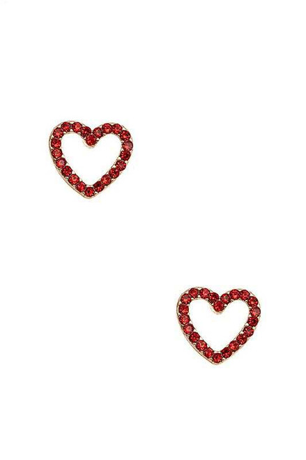 Rhinestone Valentine Heart Earrings in Organza Gift Bag