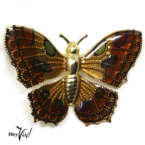 Vintage Butterfly Pin - Bright Enamel Beauty