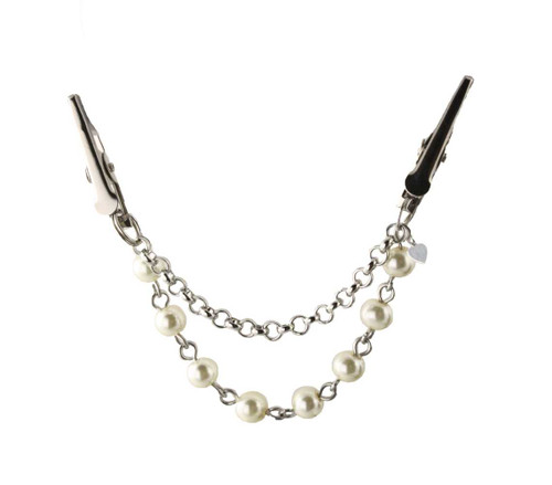 Sweater Guard Pearl and Chain with Slim Clip - Free Organza Gift Bag