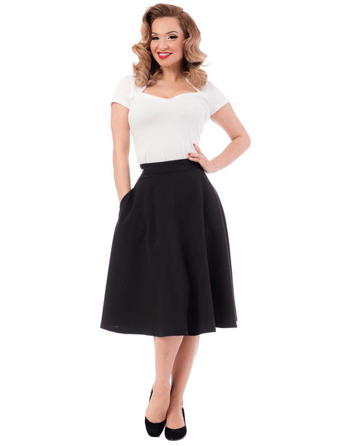 Black High Waist Skirt w Pockets by Steady - Size Small and Medium