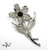 Vintage Sarah Coventry Pin - Silver Flower w Rhinestone- Signed Marked