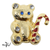 Vintage Christmas Holiday Teddy Bear Pin Brooch Gold w Red Enamel 1.5"