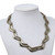 Vintage Monet Choker Collar Necklace Gold Metal Curved Shapes 17" Long