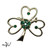 Vintage Beatrix Signed Shamrock Heart Pin Brooch Green Rhinestone 1.5"