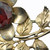 Vintage Deco Gold Pot Metal Flower Brooch Pin w Purple Glass Center 4"