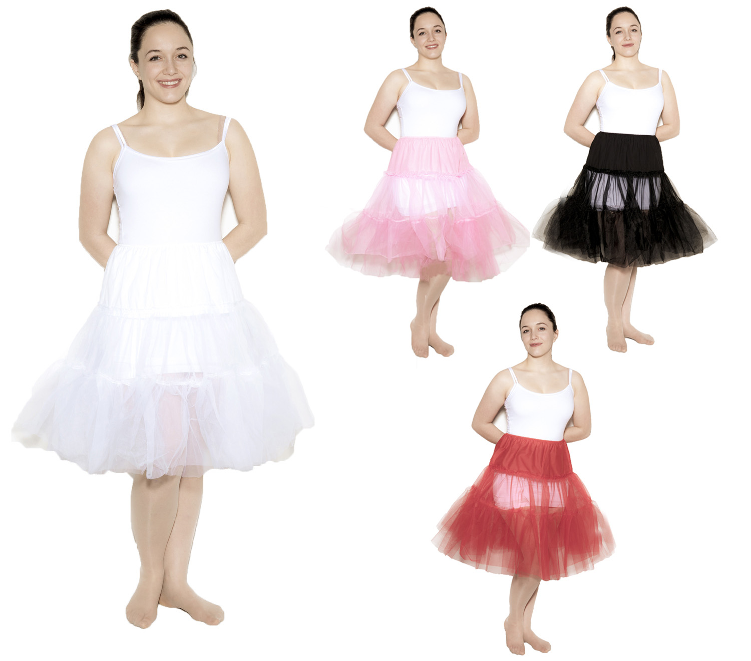 Wholesale Crinolines at Hey Viv ! Child, teen, adult and plus size in white, black, red and pink