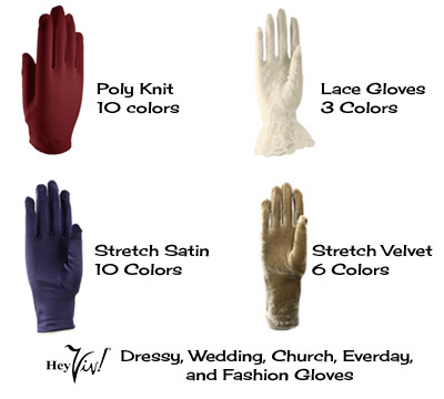 White Cotton Wrist Length Lightweight Dress Gloves - Mens or Womens - Size  S, M, L