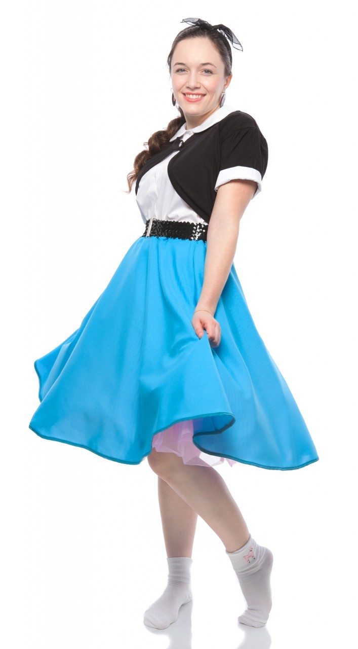 Wholesale Swing Circle Skirt in black, pink, red and turquoise