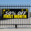 50 Percent Off First Month Banner - Celebration