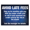 Avoid Late Fees Sign