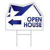 Stock Blue Arrow Open House Realtor Sign