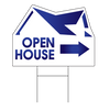 Stock Blue Arrow Open House Realtor Sign