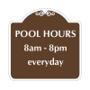 Pool Hours Sign 11" x 11"