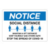 Notice Social Distancing - Wall Sign