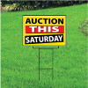 Auction This Saturday Sign - Festive