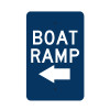 Boat Ramp with Left Arrow Sign