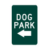 Dog Park with Left Arrow Sign