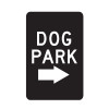 Dog Park with Right Arrow Sign