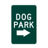 Dog Park with Right Arrow Sign