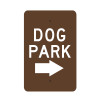 Dog Park with Right Arrow Sign