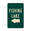 Fishing Lake with Left Arrow Sign