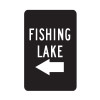 Fishing Lake with Left Arrow Sign