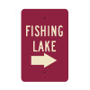 Fishing Lake with Right Arrow Sign