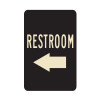 Restroom with Left Arrow Sign
