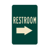 Restroom with Right Arrow Sign
