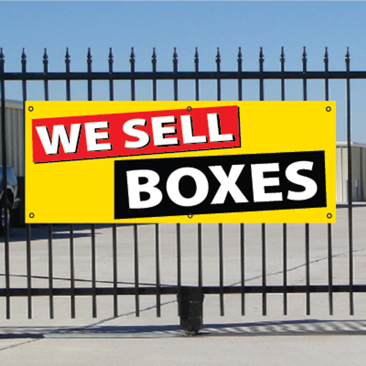 We Sell Boxes Banner Festive Signquick