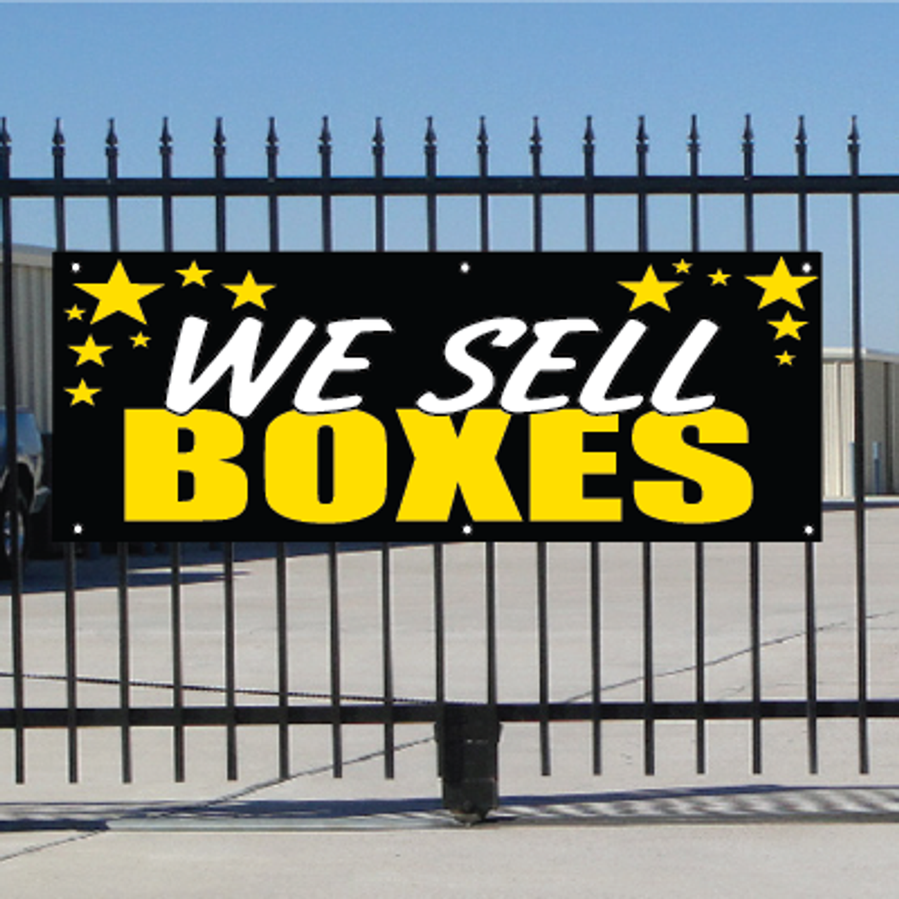We Sell Boxes Banner Celebration Signquick