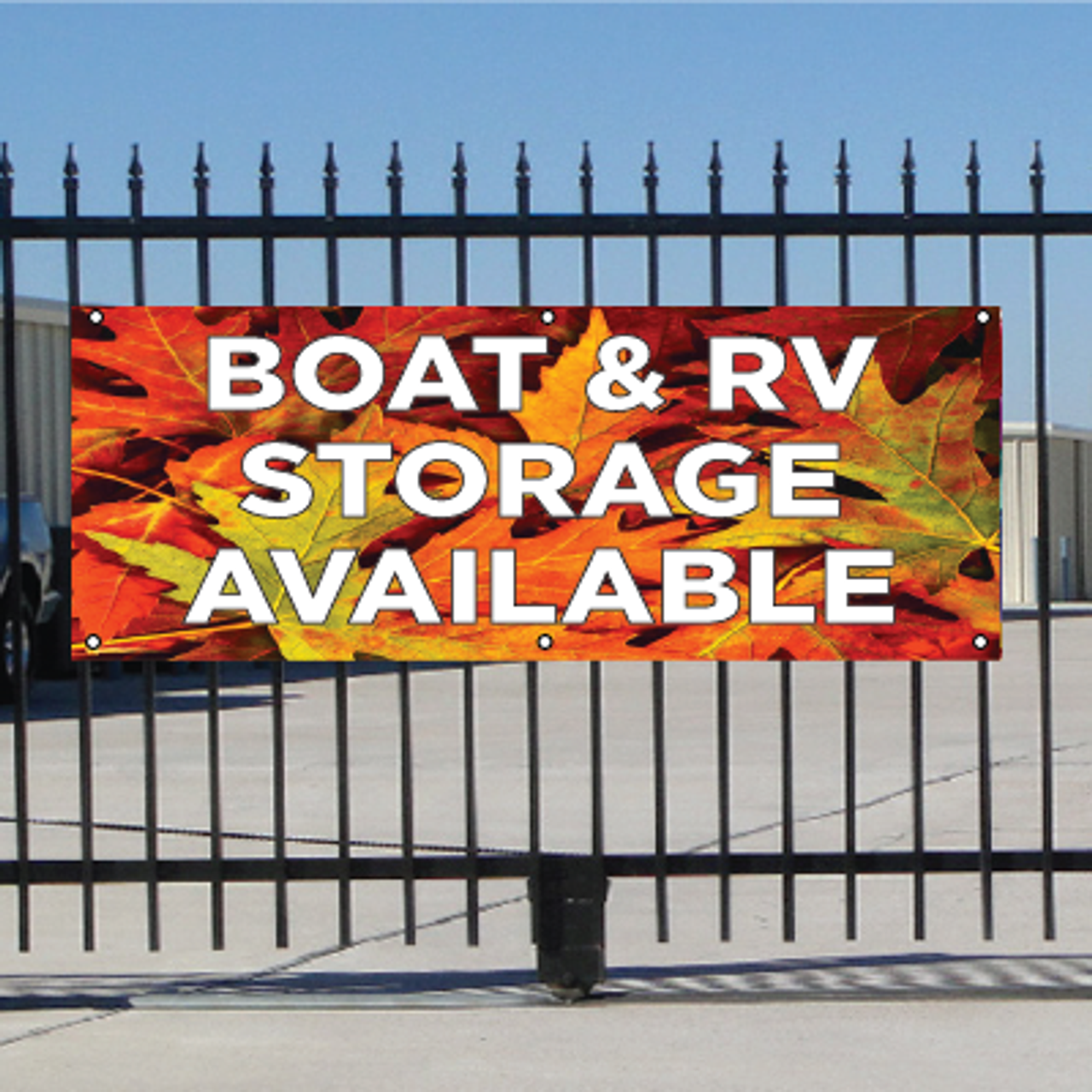 Boat  RV Storage Available Banner Fall Signquick