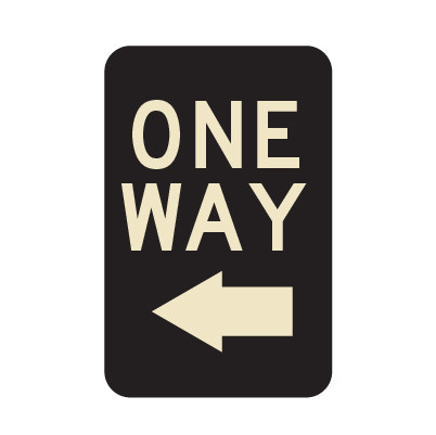 One Way With Left Arrow Sign - Signquick