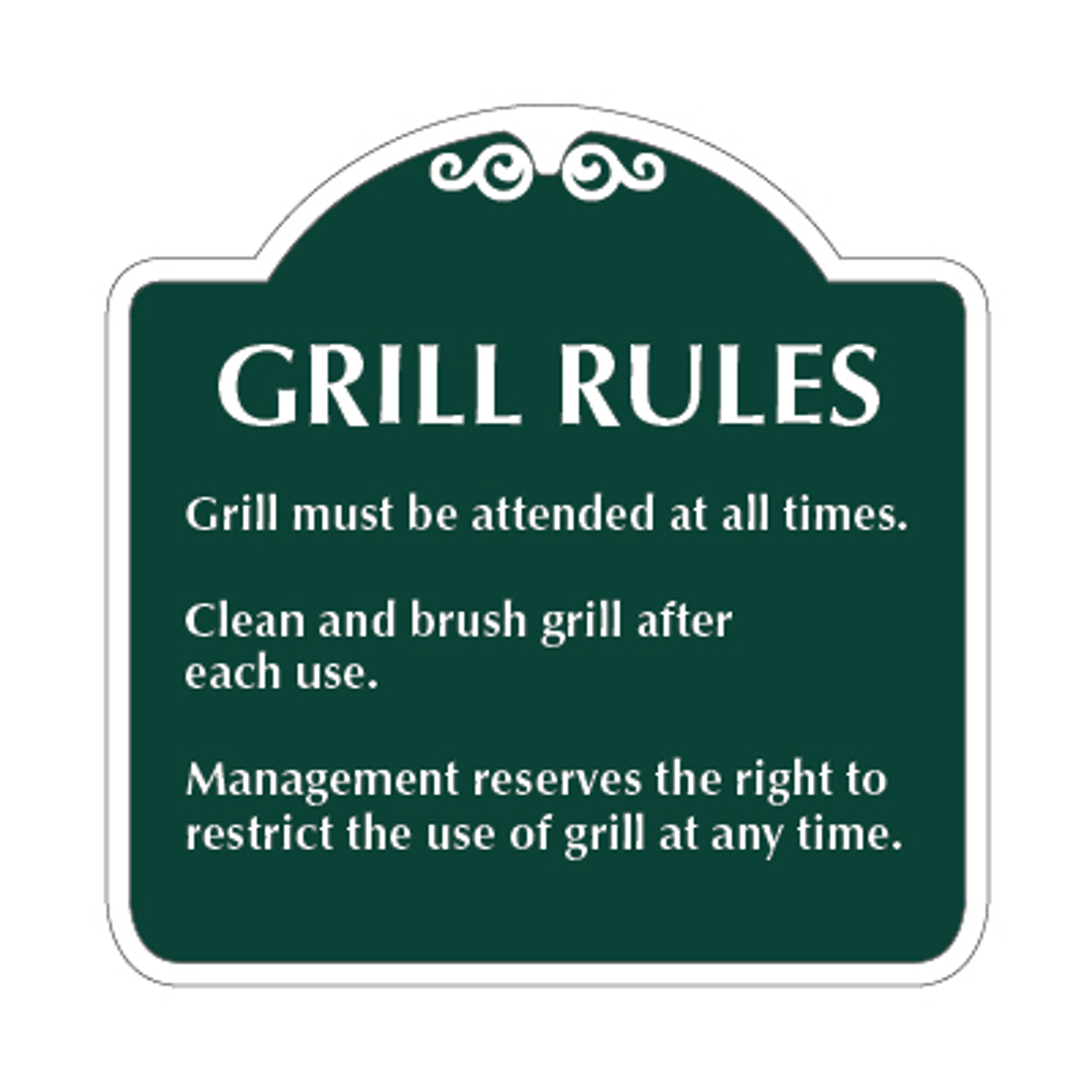 Grill Rules Sign 18" x 18" Signquick