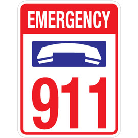 Emergency 911 Sign - 17" x 23"