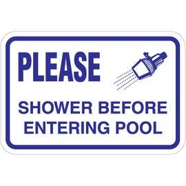 Shower Before Entering Pool Sign - 17" x 11"