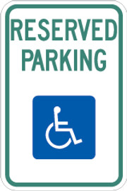 Handicap Reserved Parking 11" x 17" Sign