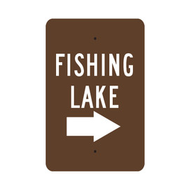 Fishing Lake with Right Arrow Sign