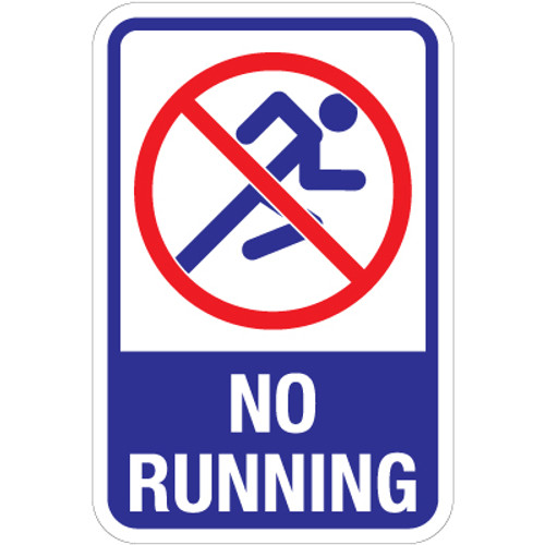 No Running Sign - 11" x 17"