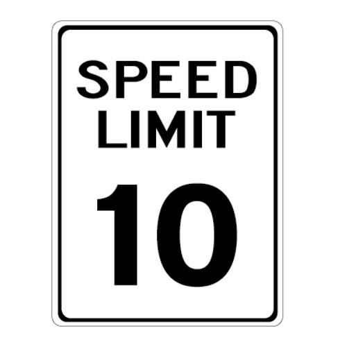 10 MPH Speed Limit Sign - 11" x 17"